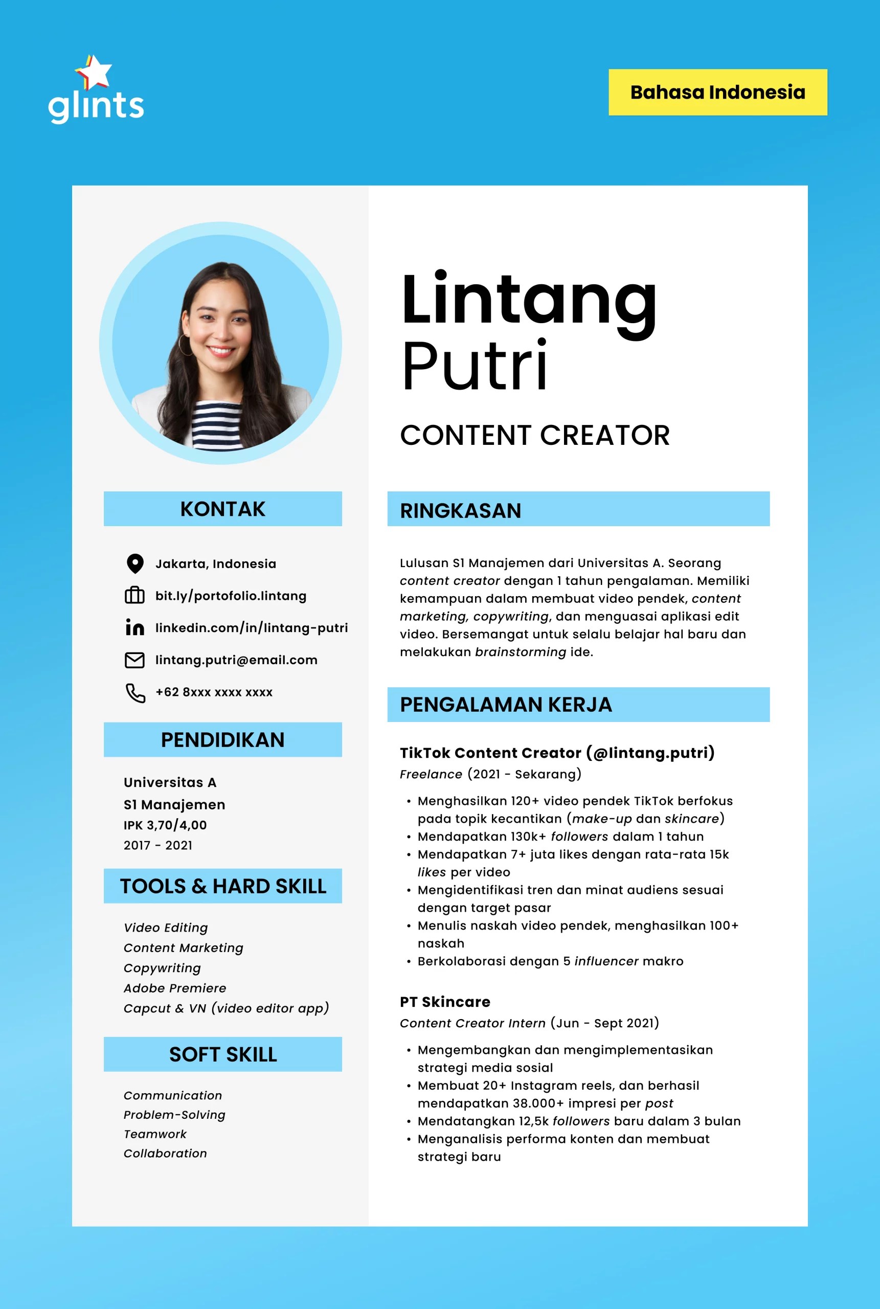 CV Content Creator Tips Menulis, Contoh, & Template Gratisnya