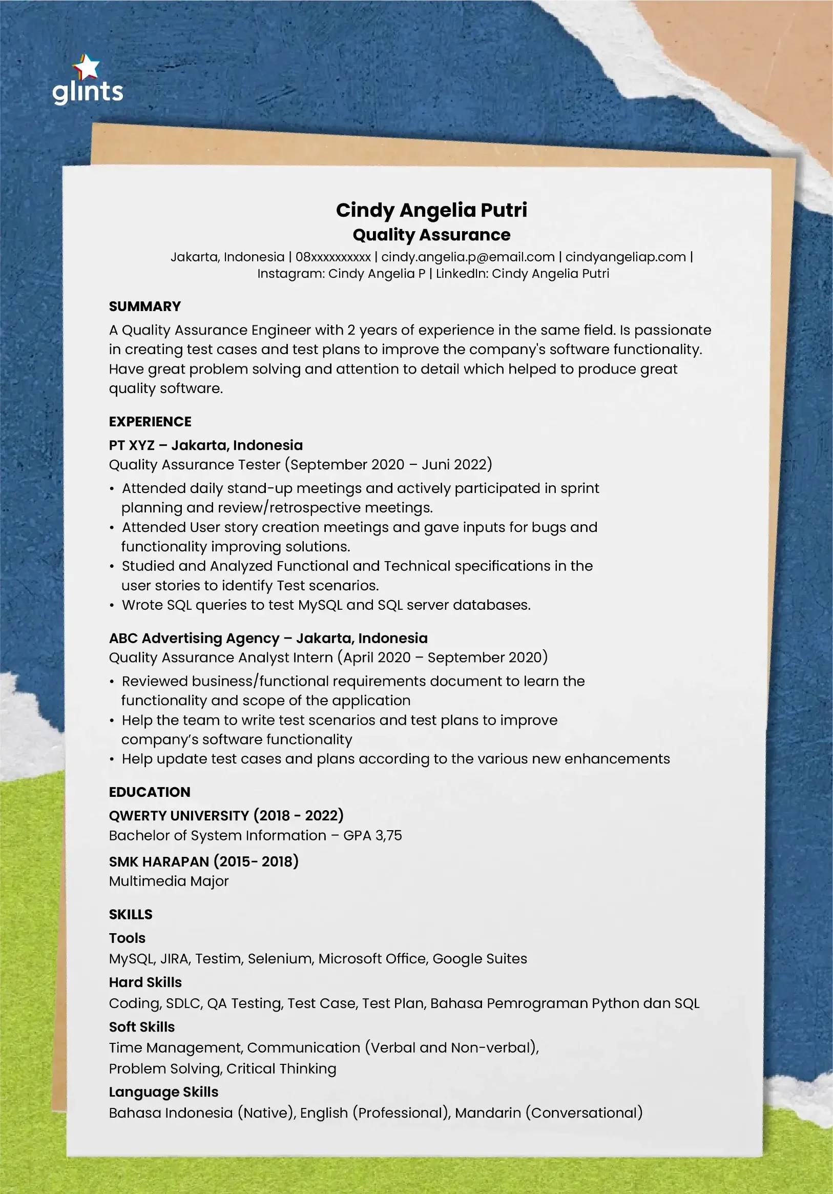 CV Quality Assurance Tips Menulis, Contoh, & Template Gratis