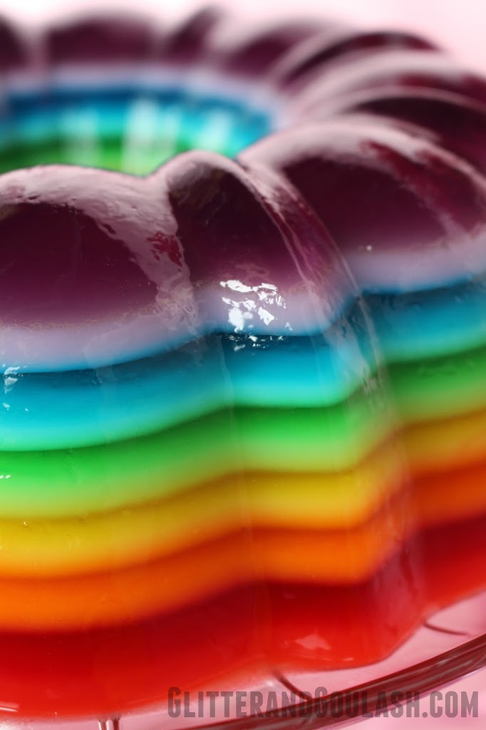 Rainbow Jello Mold Glitter and Goulash