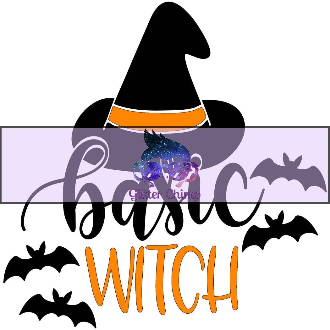 Glitter Chimp Adhesive Vinyl Decal Basic Witch Clear Background