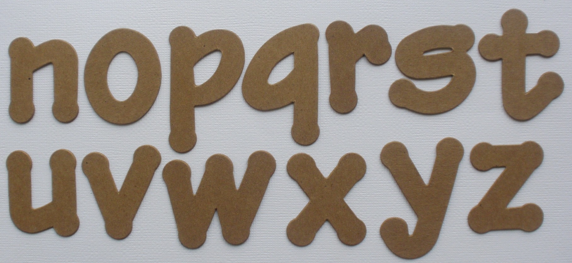 2" CHUNKY FONT Lowercase Alphabet Letters Bare Chipboard Die Cuts