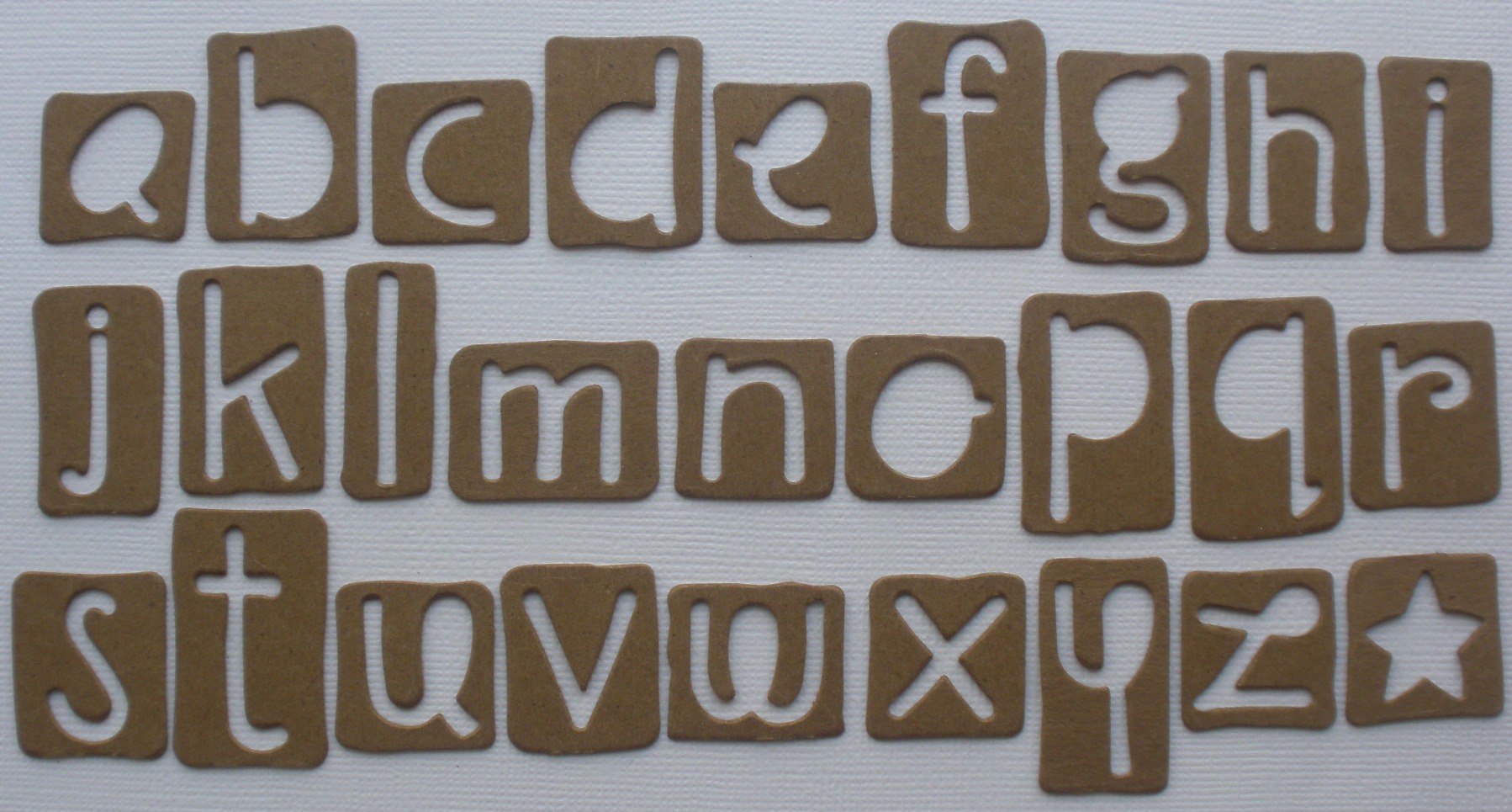 DOODLE FONT Lowercase Alphabet Letters Chipboard Die Cuts 60 Pc