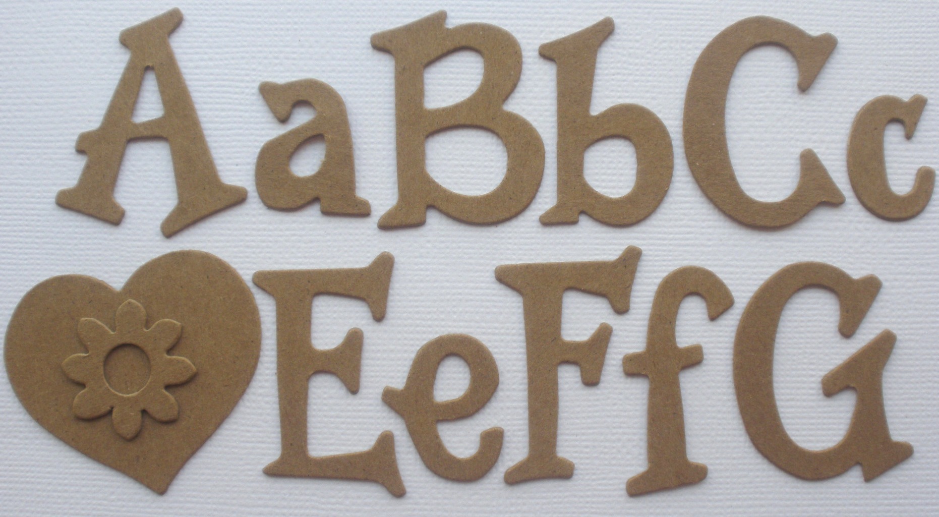 1.5 FUN SERIF FONT Upper & Lowercase Alphabet Letters Chipboard 55 Pc