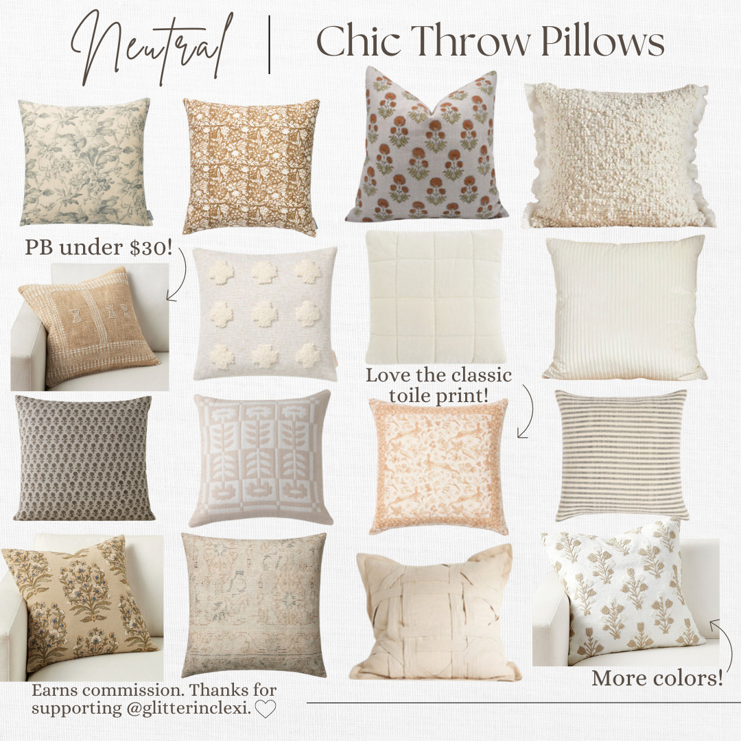 16 Neutral Throw Pillows (Perfect for Spring and Summer!) Glitter, Inc.