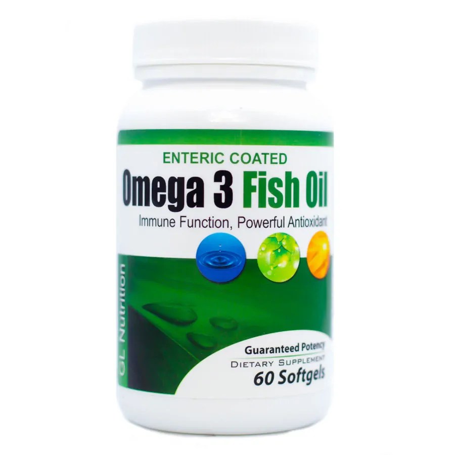 Enteric Coated Fish Oil Omega 3 1000 mg 700 mg of EPA & DHA GL