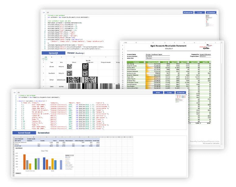 Excel Spreadsheet API Library for Generate, Load, Edit Excel in