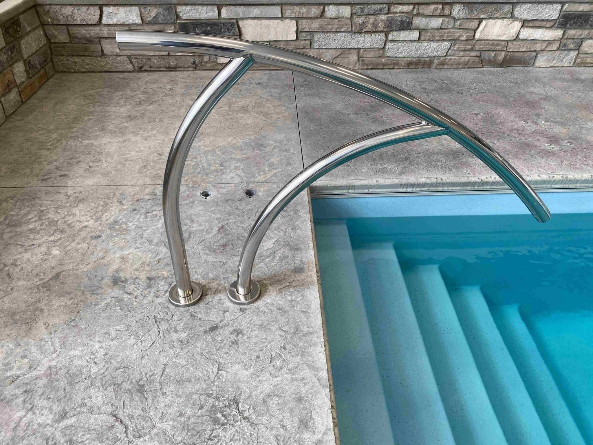 Modern 3 Bend Pool Handrail | Global Pool Products