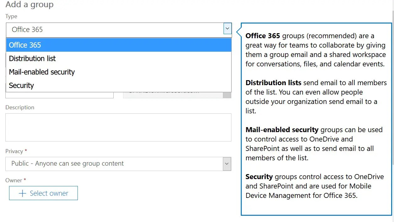 Office 365 Groups in a SharePoint site Office 365 groups vs