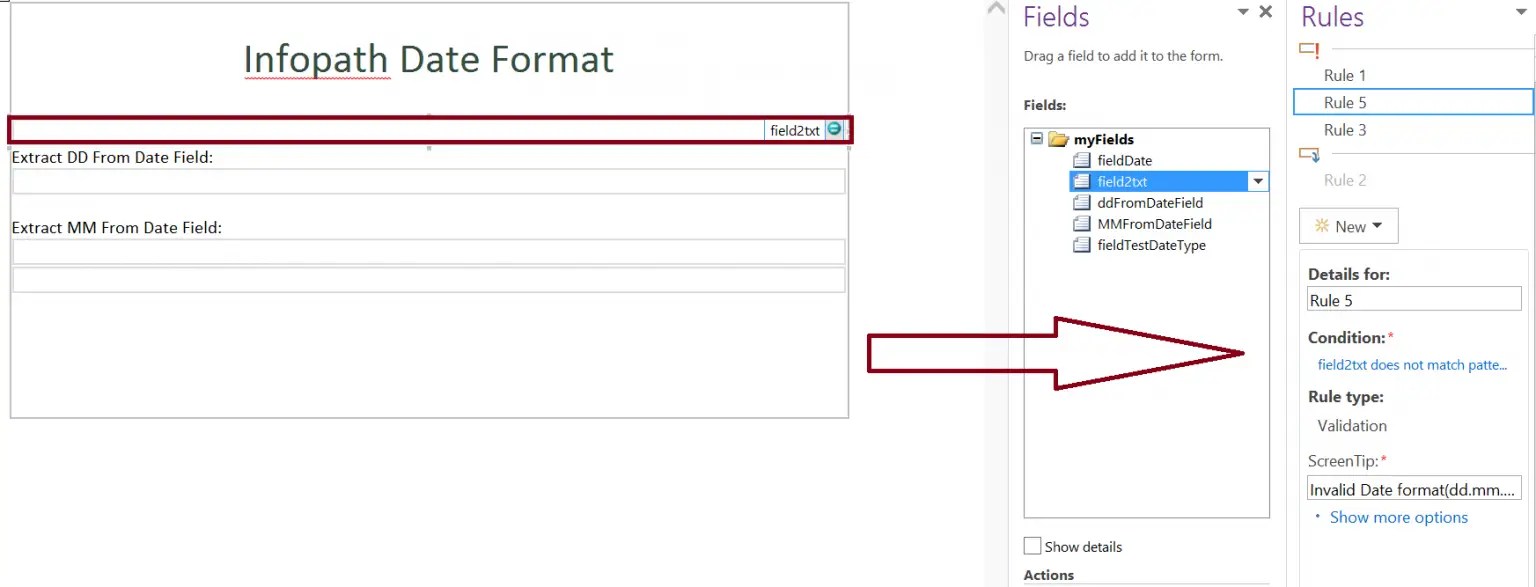 How to validate the date column in Infopath form in 3 steps Global