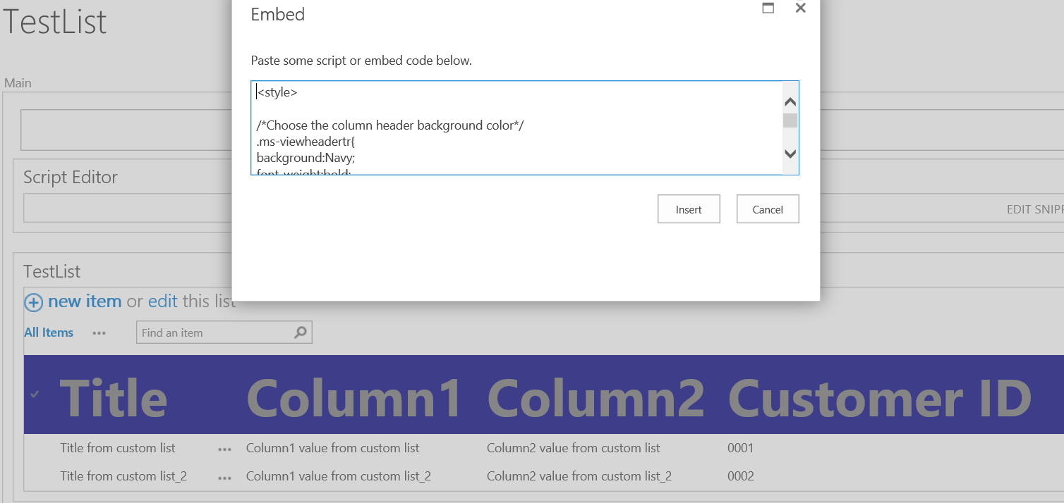 Column header formatting in SharePoint list Quick Edit or Datasheet