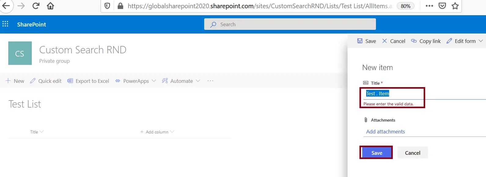 [Verified] Validate special characters in SharePoint list column