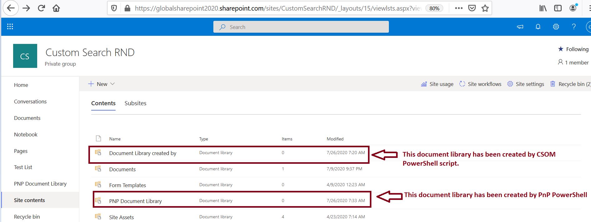 Office 365 How to create document library in SharePoint Online using PowerShell? Global