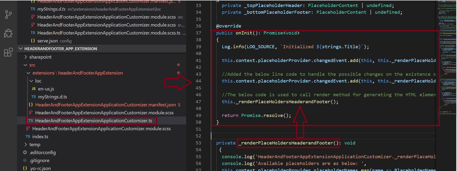 SPFx Extension Add Custom Header and Footer using SharePoint