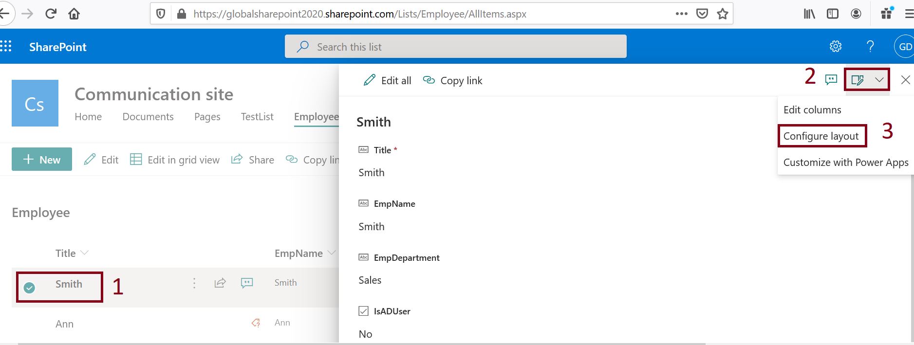 Customize the list form using JSON in SharePoint Online step by step