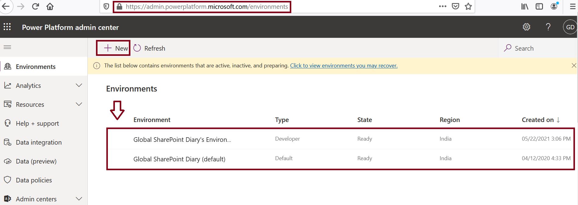 Preventing users from creating new environments