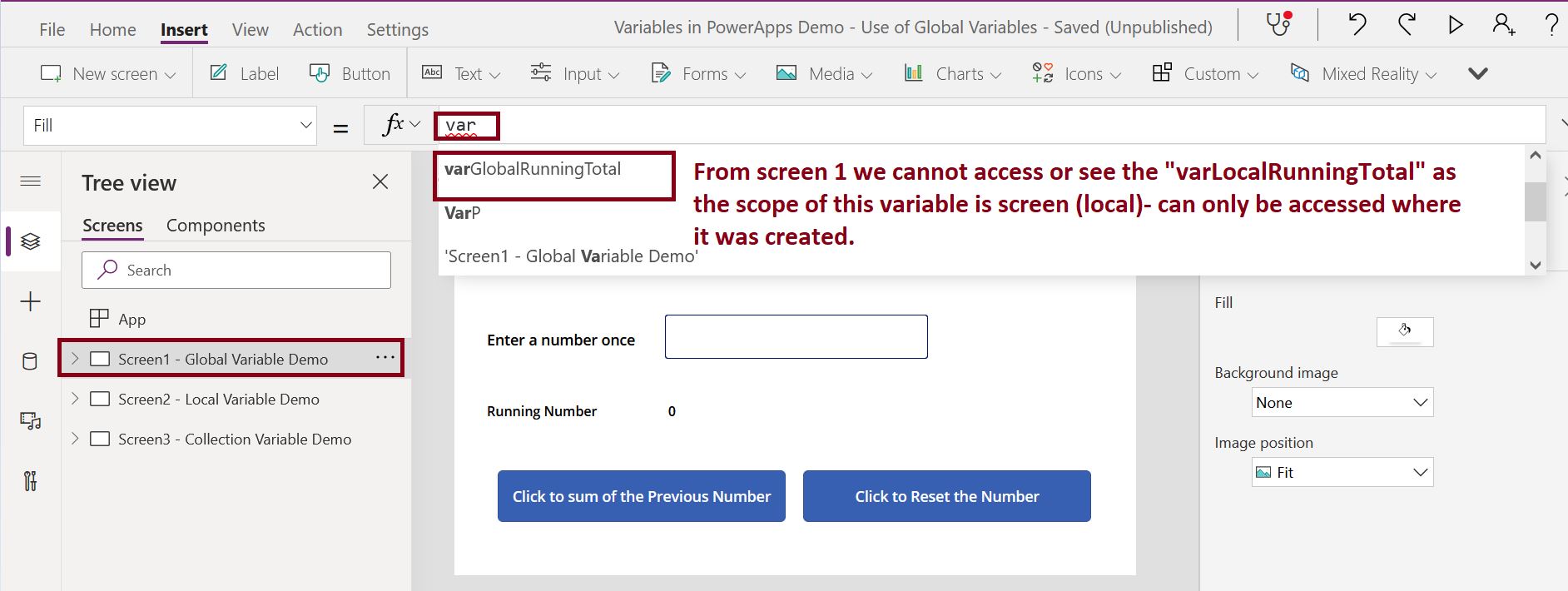 UpdateContext function in Power Apps Power Platform