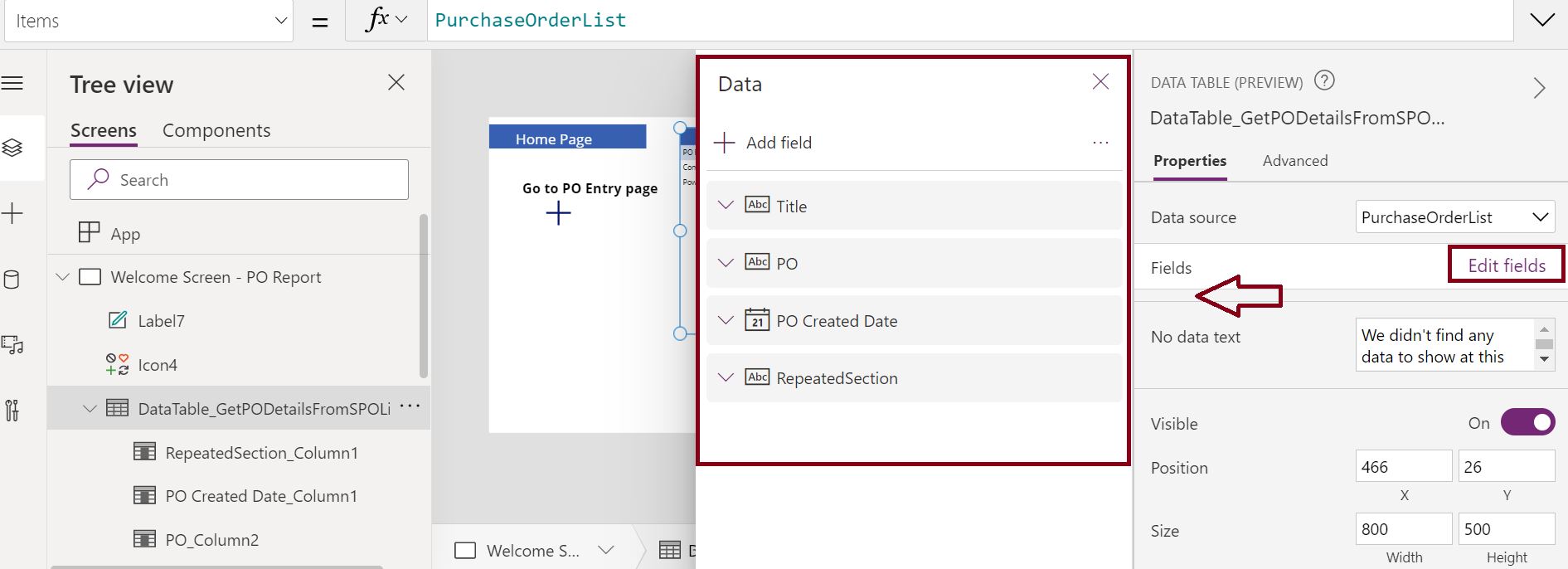 PowerApps repeating section data to SharePoint list step by step