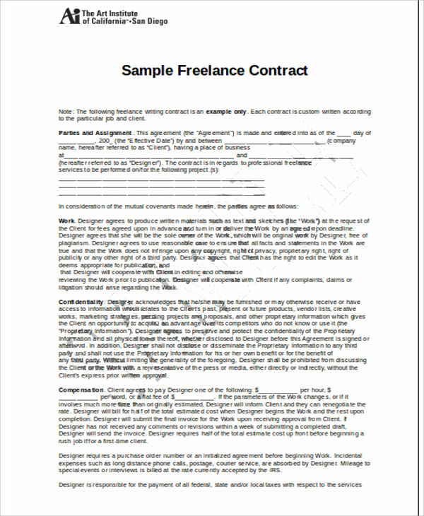 Freelance Service Agreement Template Download Bonsai
