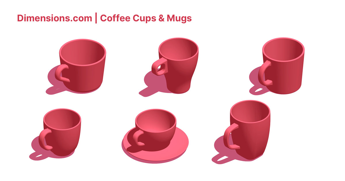 Coffee Cups Coffee Mugs Dimensions & Drawings