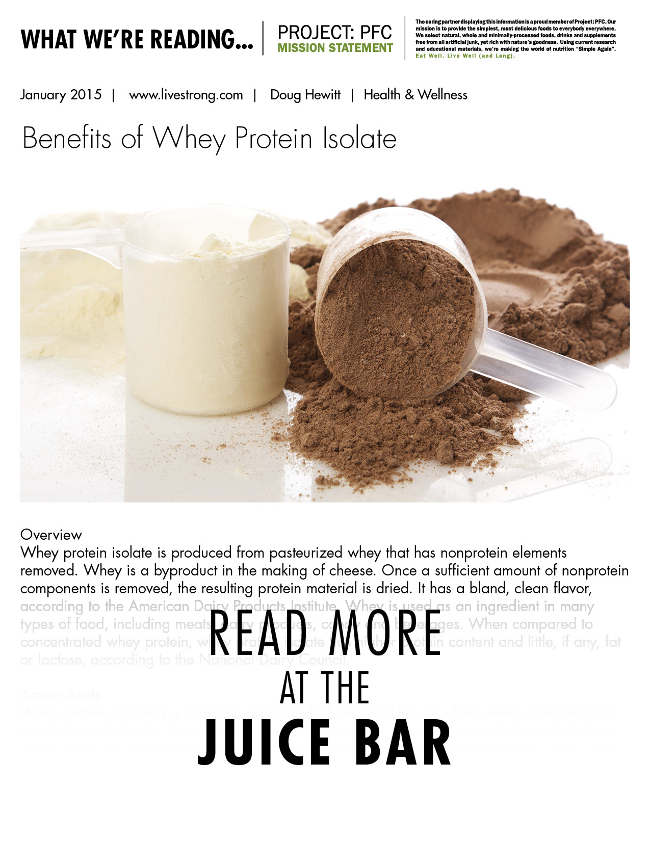 Member's Club Benefits of Whey Protein Isolate