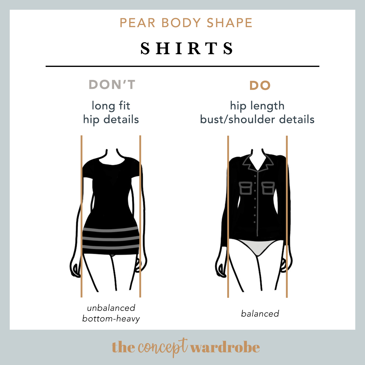 How To Dress The Pear Body Shape the concept wardrobe