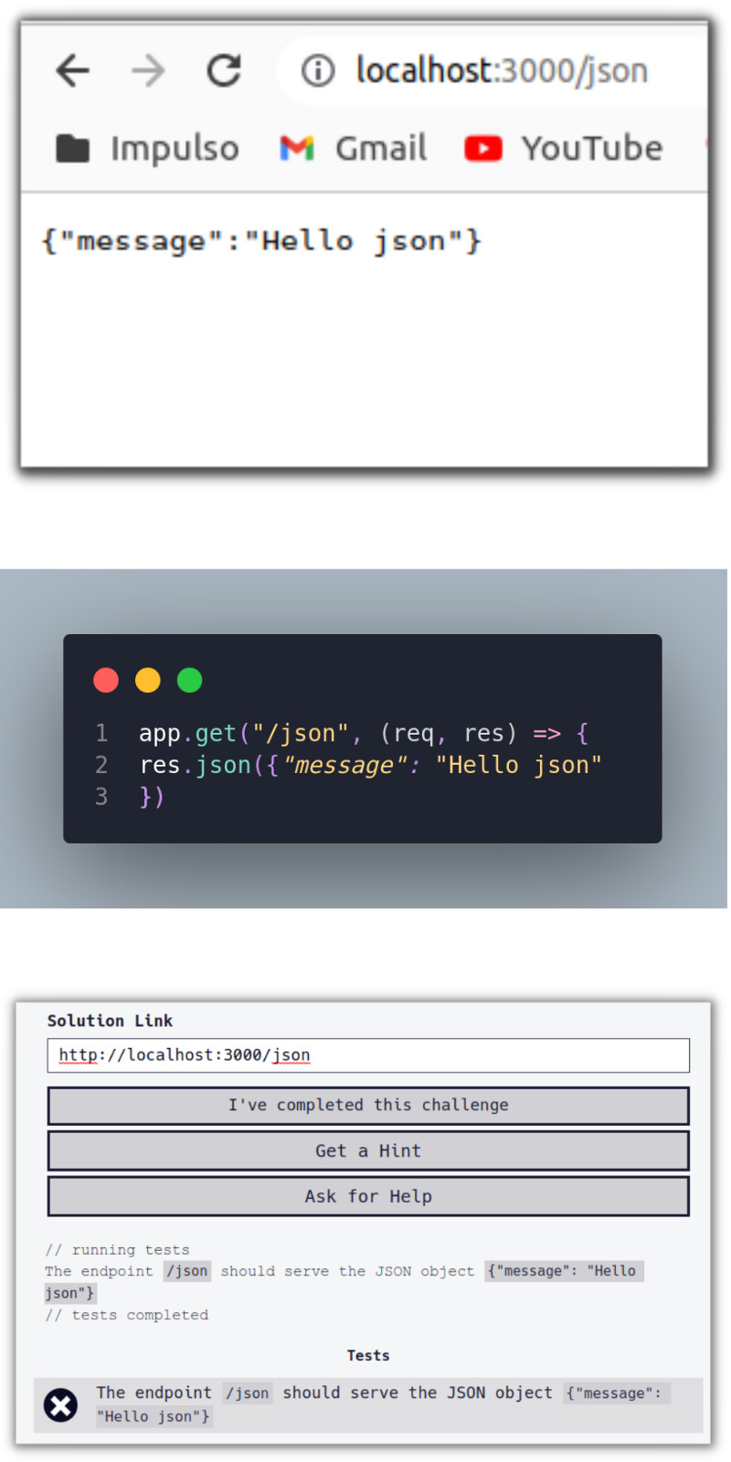 Basic Node and Express Challenge 5 Serve JSON on a Specific Route