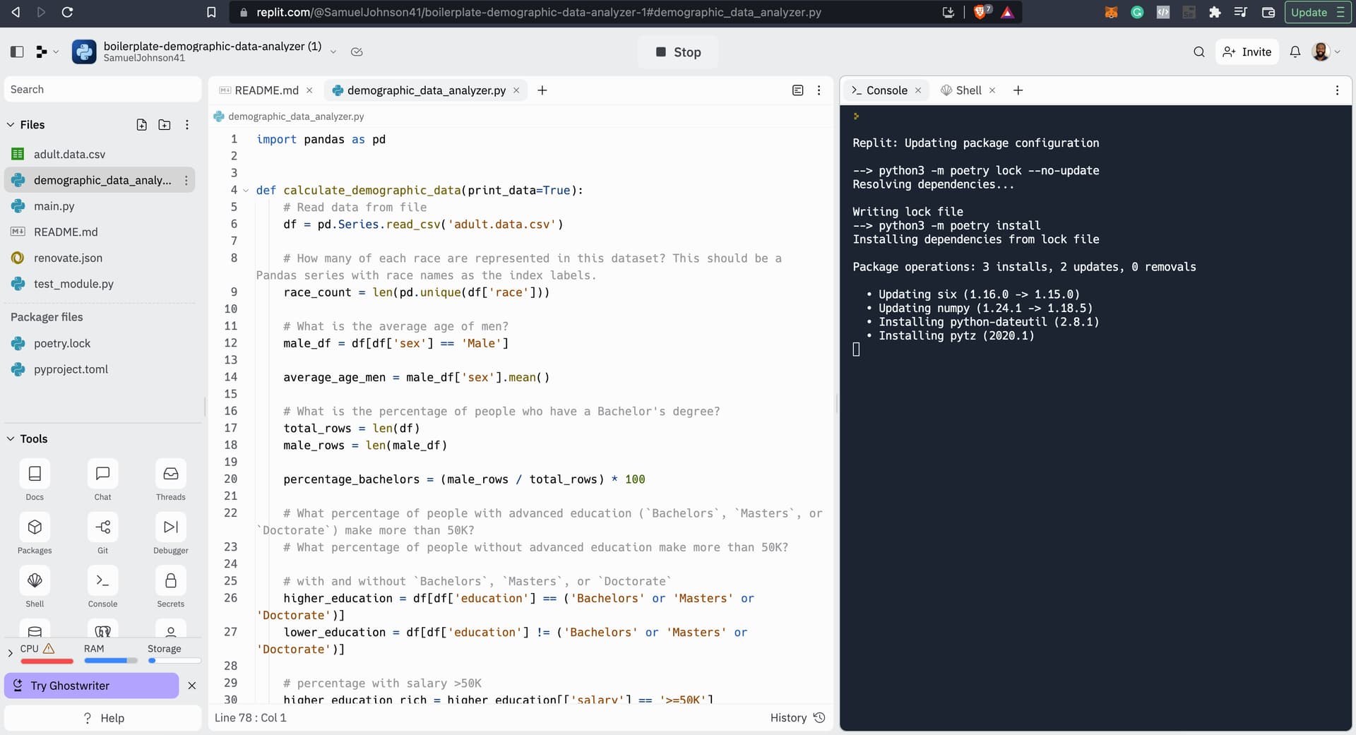 Data Analysis with Python Projects MeanVarianceStandard Deviation Calculator Python The