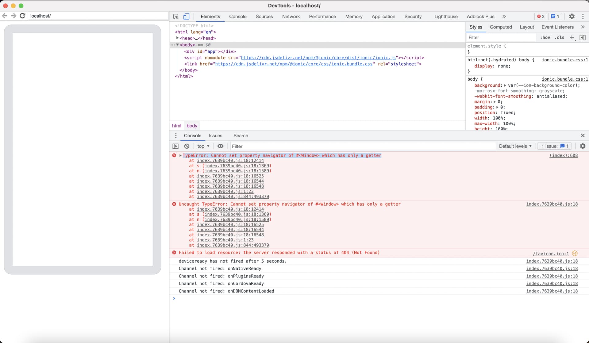 Vue white screen Capacitor Ionic Forum