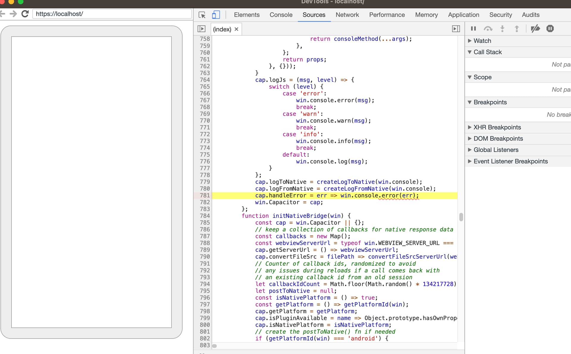 Ionic 7 capacitor - new app with stuck white screen in android 8.1