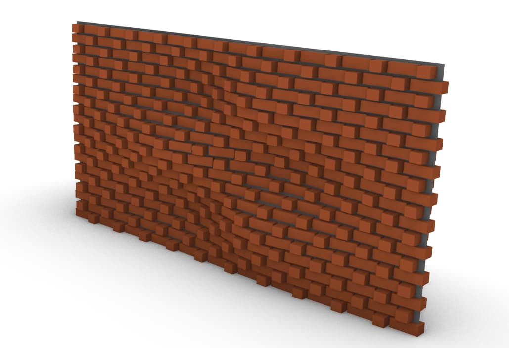 How to create a parametric brick wall with bulges