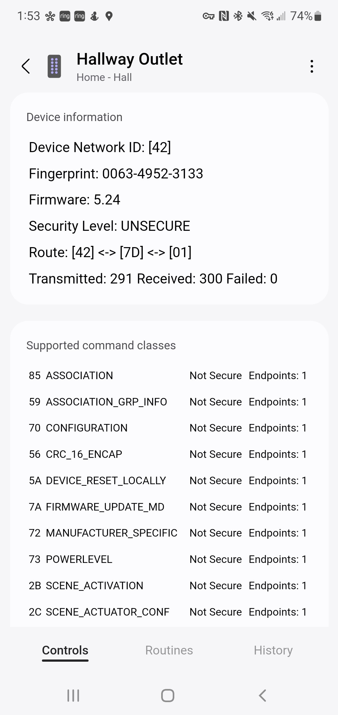 Is there a way to get ZWave Signal Strength to Hub? Devices