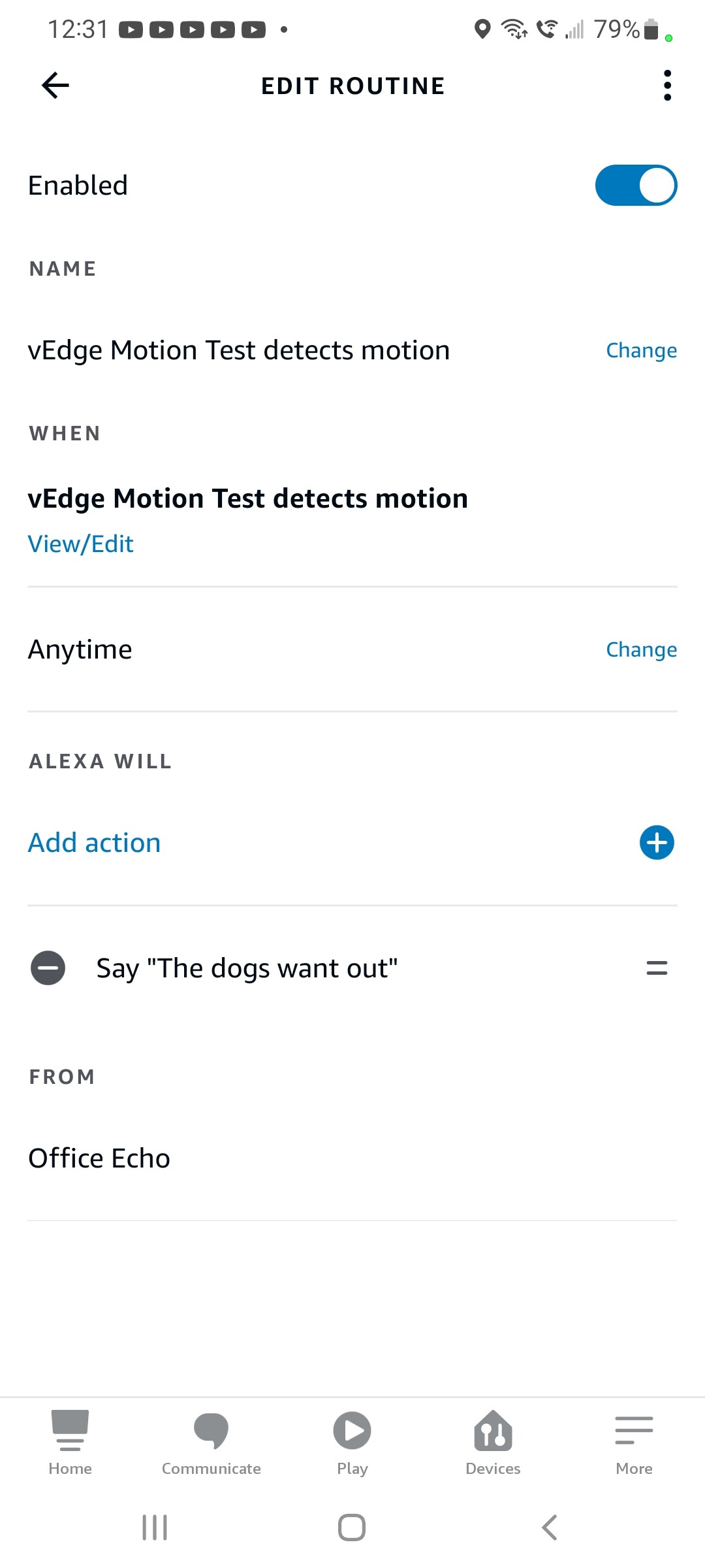 Newbie button question Button invoke an Alexa announcement