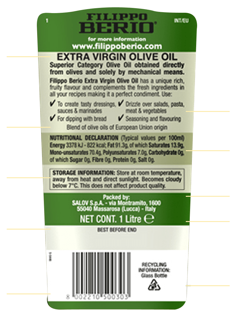 Olive Oil How to read the label Filippo Berio