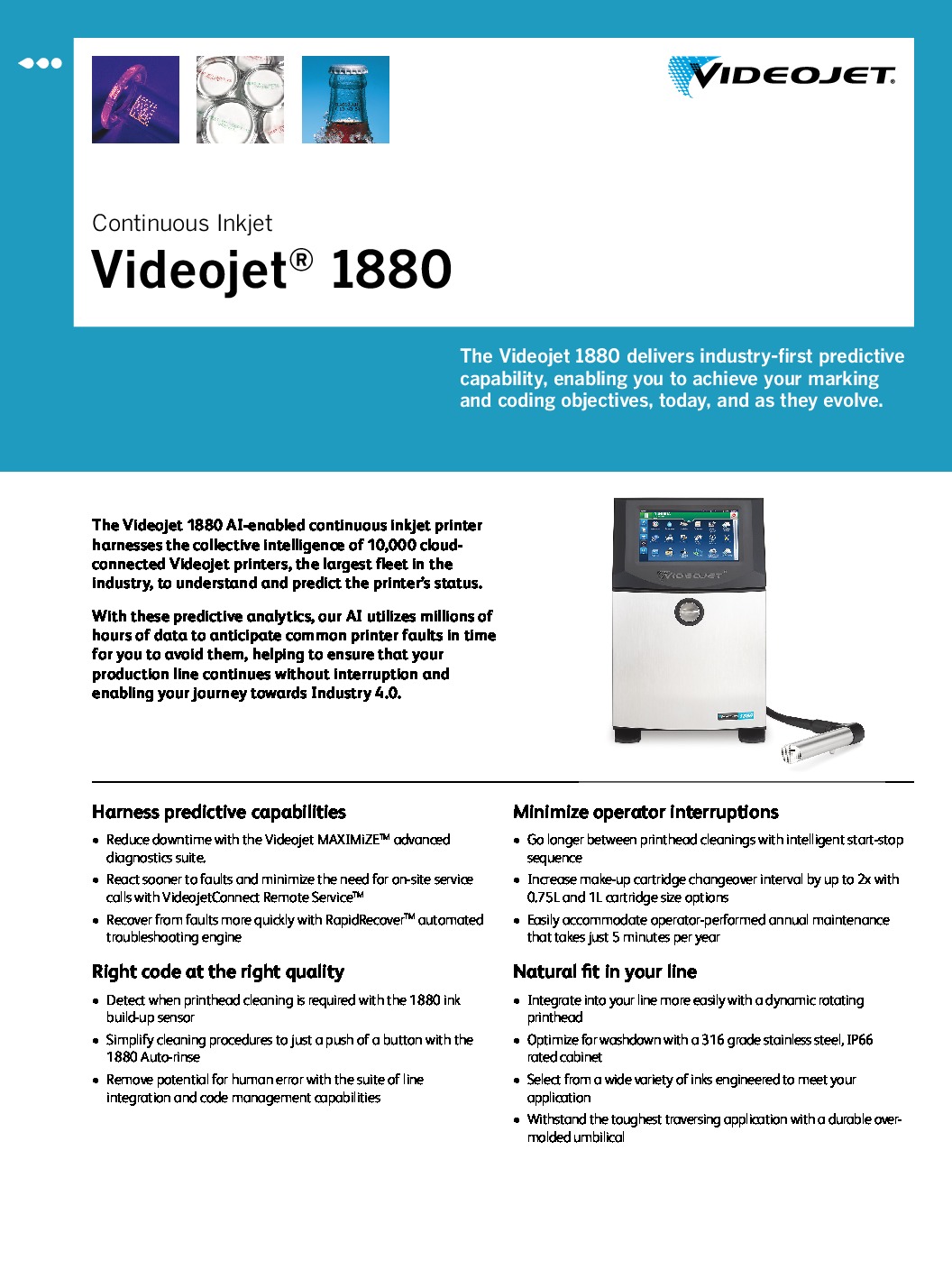 Videojet® 1880 Industrial Inkjet Printer United States