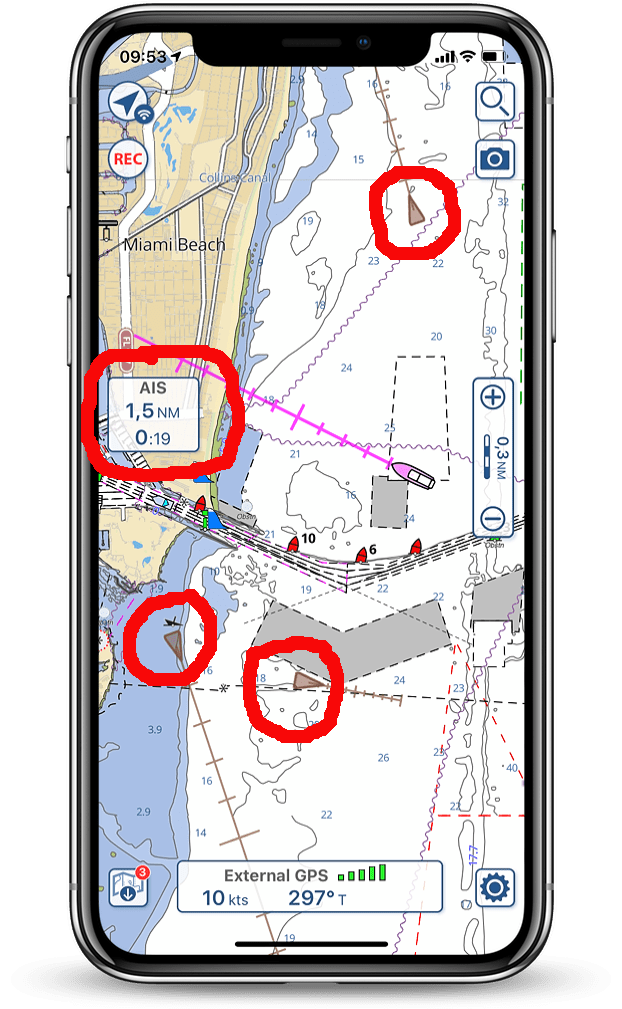 Aqua Map AIS (Automatic Identification System) function
