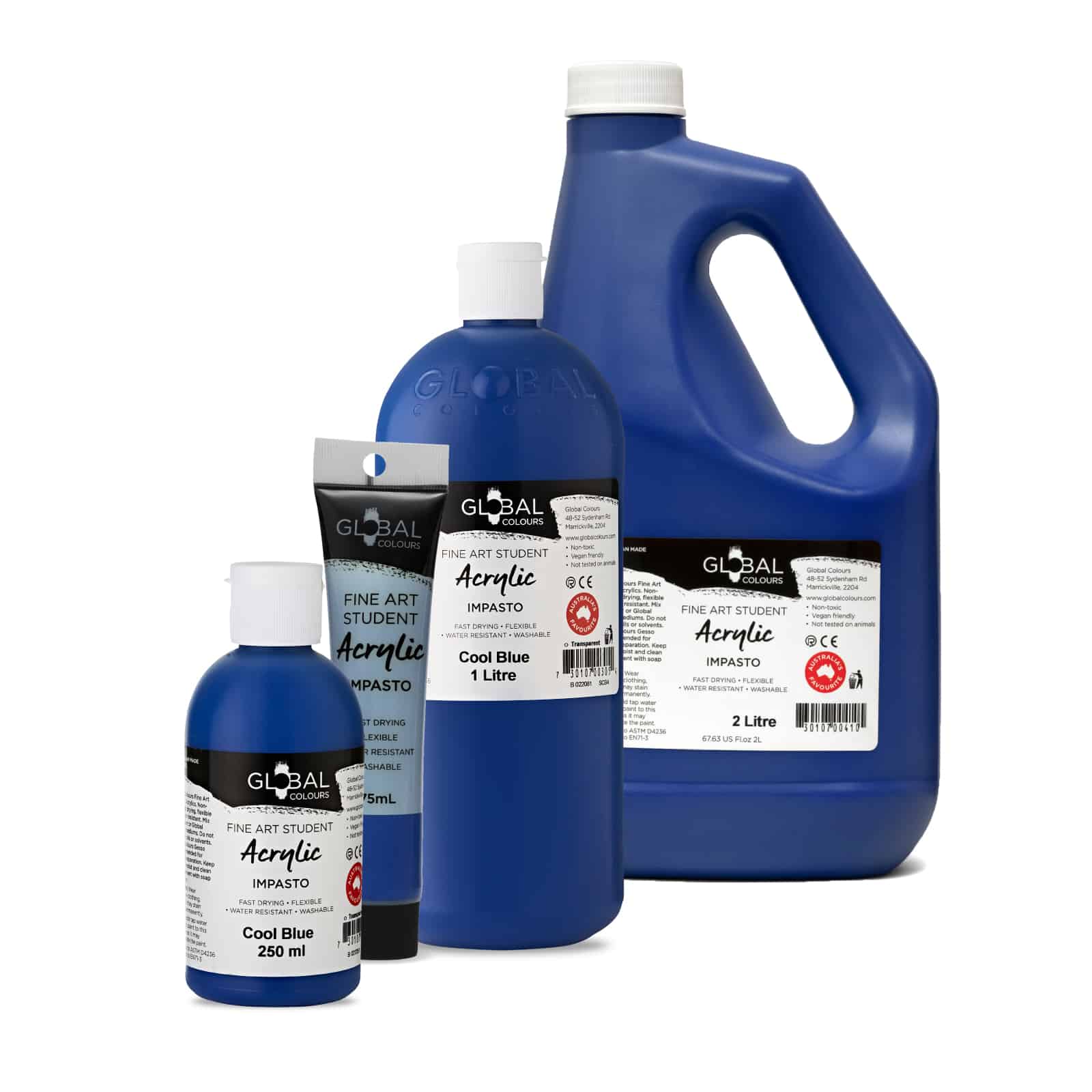 Global Colours Cool Blue Fine Art Student Acrylic Impasto Artist Paint