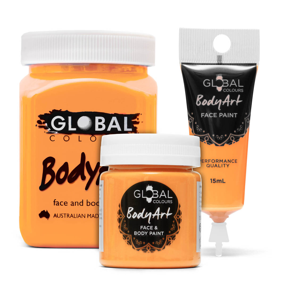 Global Colours Orange Face & BodyArt Liquid Paint