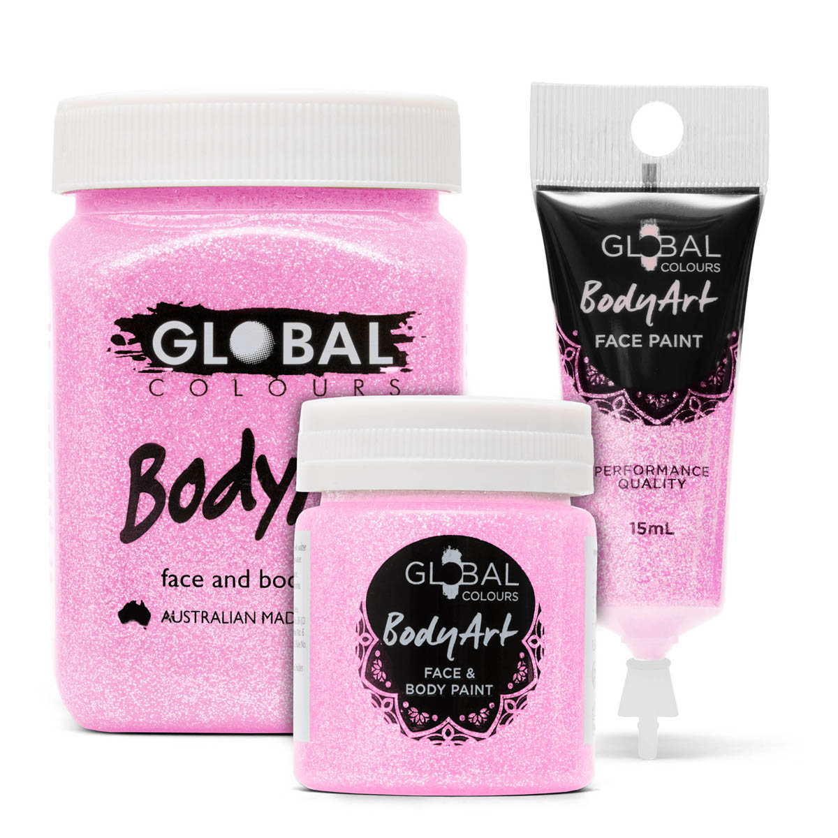 Global Colours Pink Glitter Face & BodyArt Gel