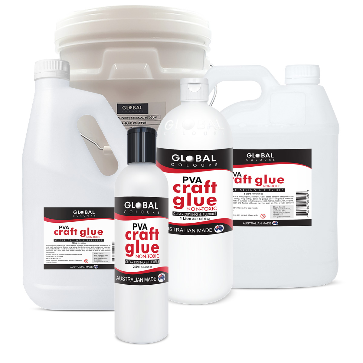 Global Colours Craft Glue Studio PVA Mediums