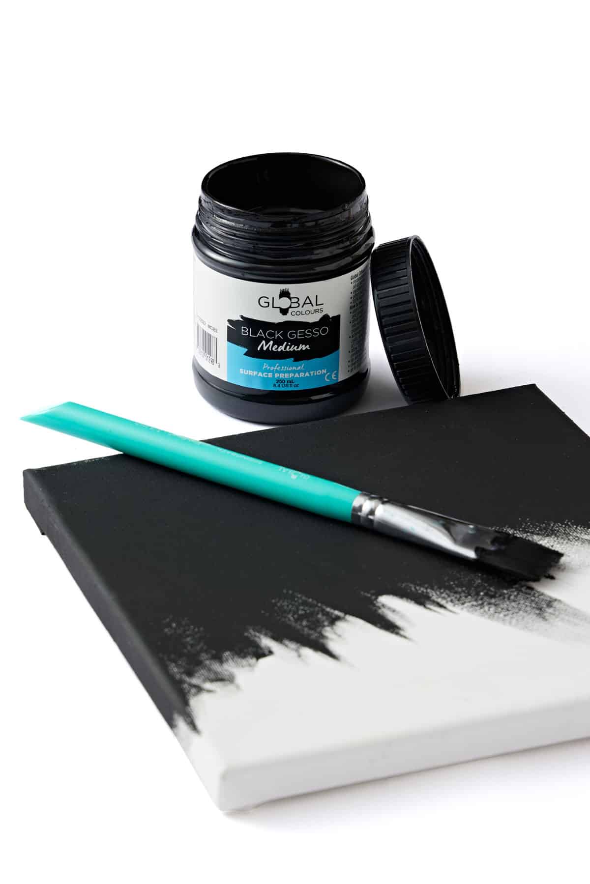 Global Colours Black Gesso Professional Artist Surface Prep Medium