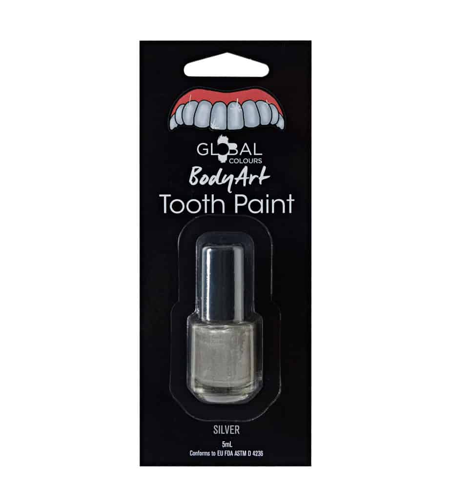Global Colours Silver 5ml Tooth Paint BodyArt Special FX