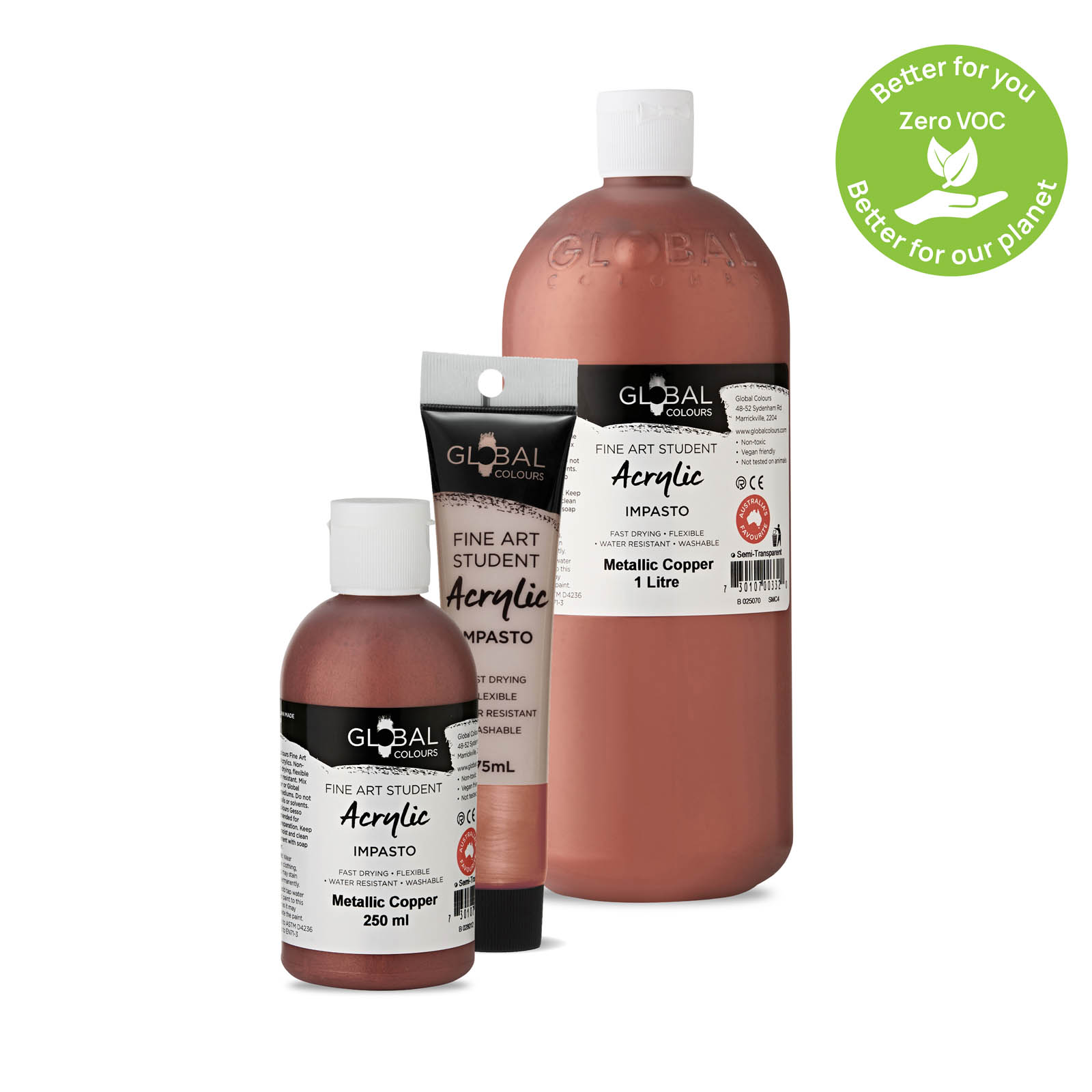 Metallic Copper EcoFriendly Fine Art Student Acrylic Artist Paint