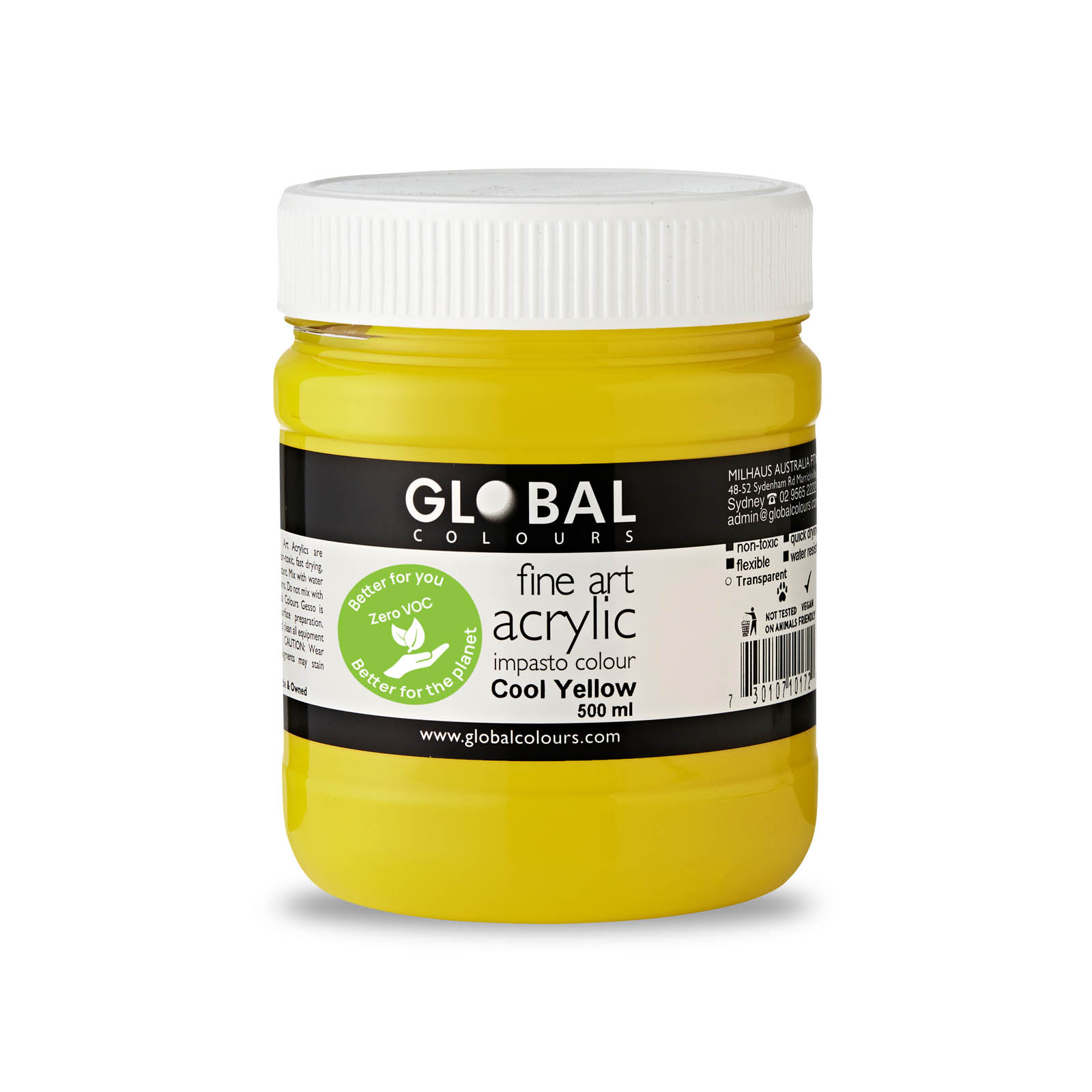 Global Colours Cool Yellow EcoFriendly Fine Art Acrylic Artist Paint