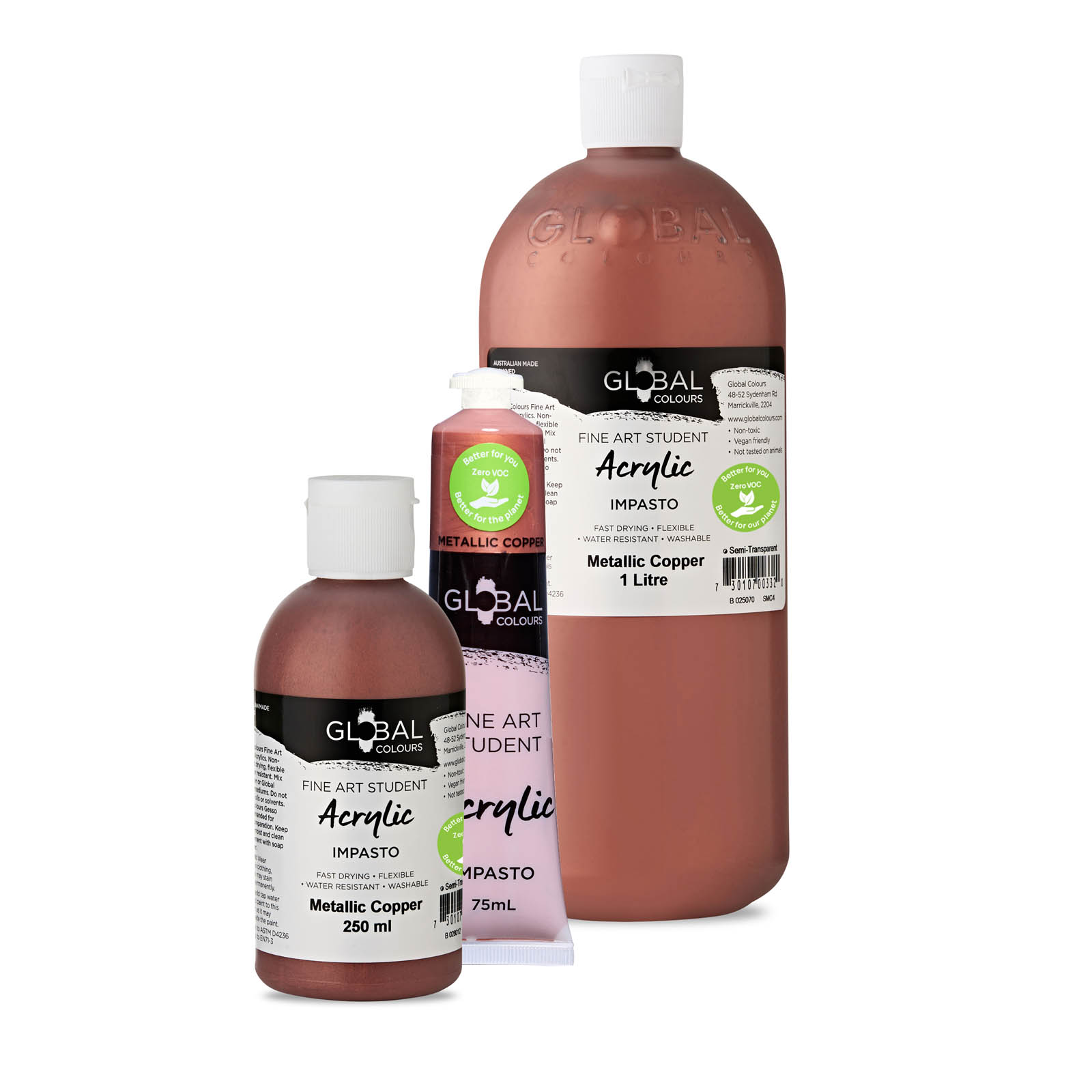 Metallic Copper EcoFriendly Fine Art Student Acrylic Artist Paint