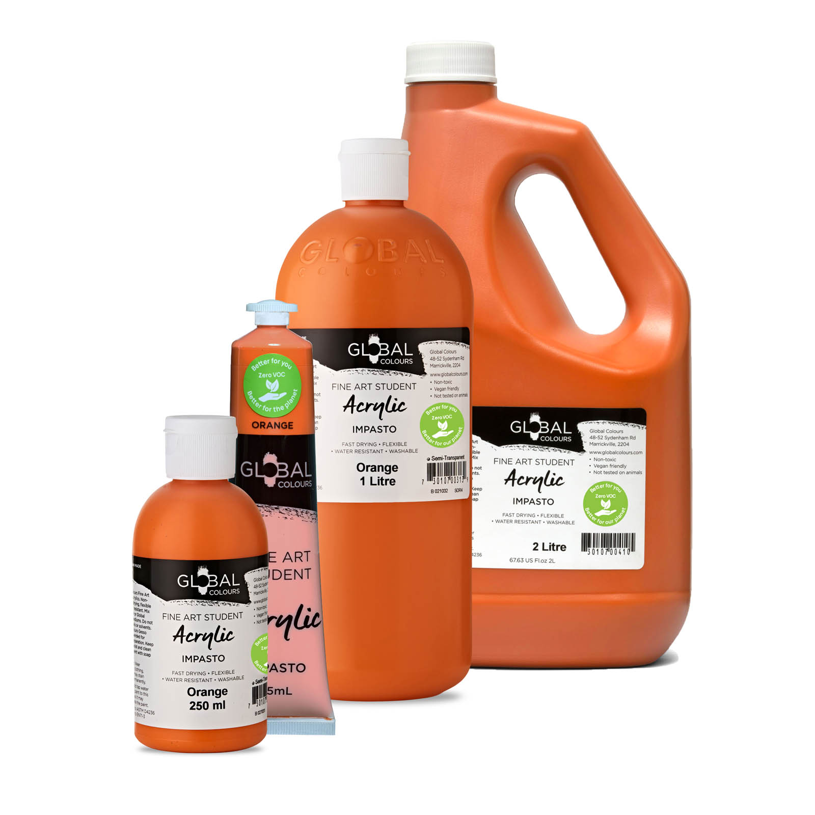 Orange EcoFriendly Fine Art Student Acrylic Artist Paint