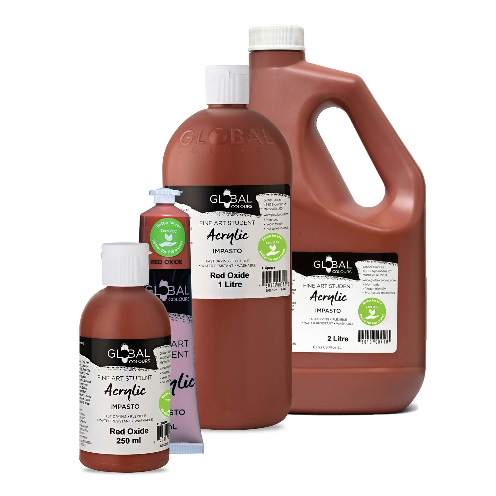 Red Oxide EcoFriendly Fine Art Student Acrylic Artist Paint