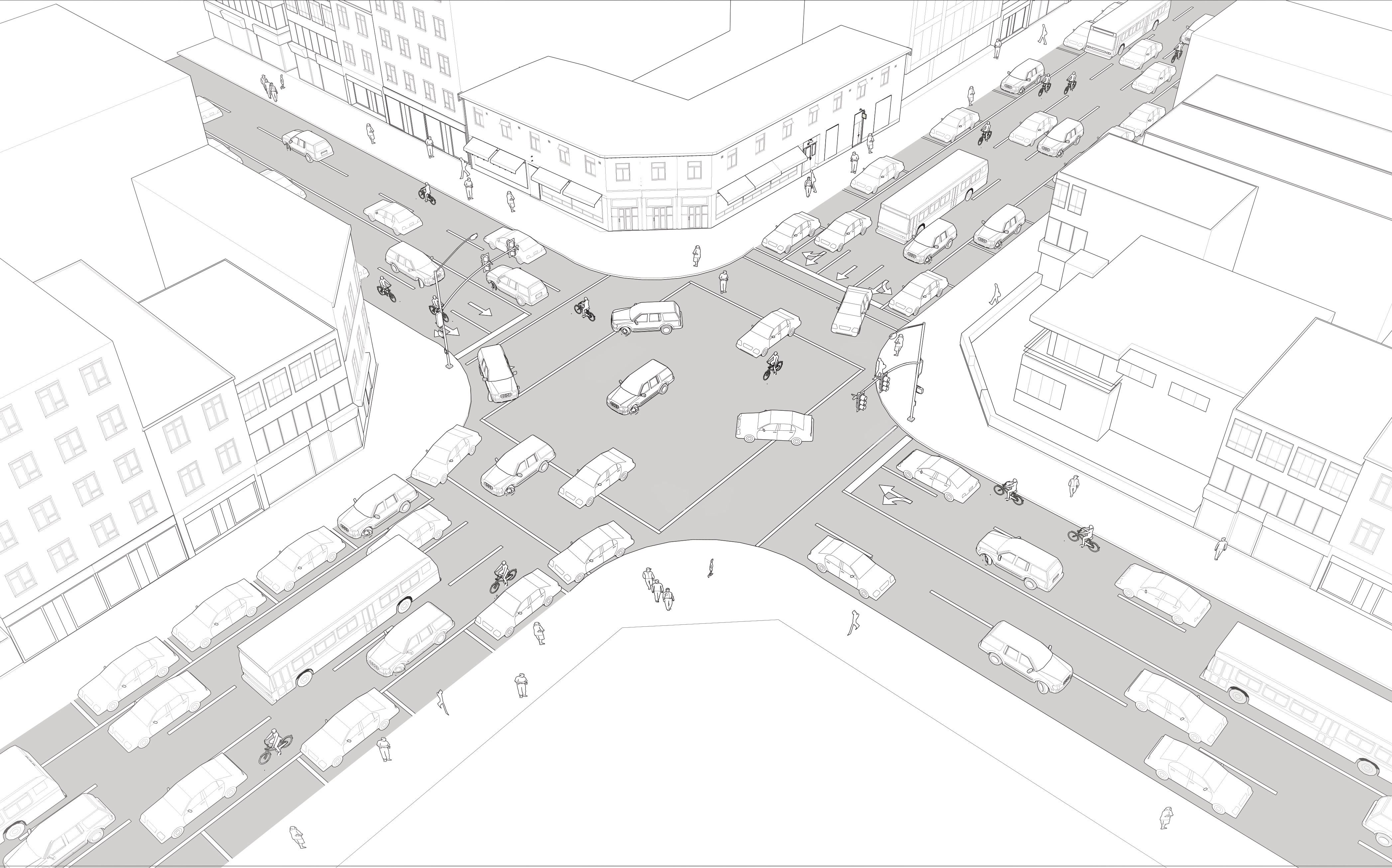 Intersection of TwoWay and OneWay Streets Global Designing Cities