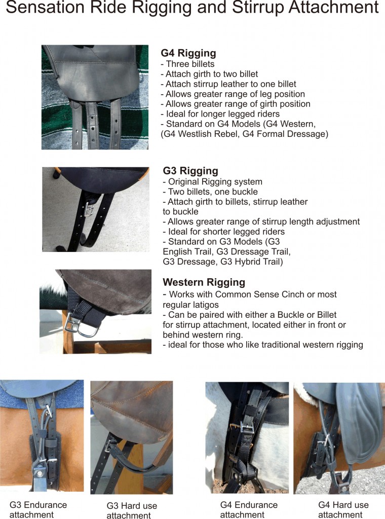 Sensation Saddles Rigging and Stirrup Information Global Endurance