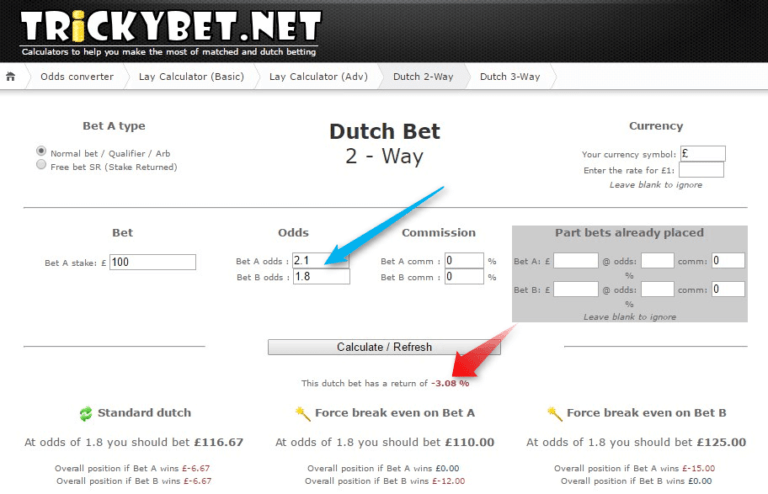 Dutching Betting GEM Global Extra Money