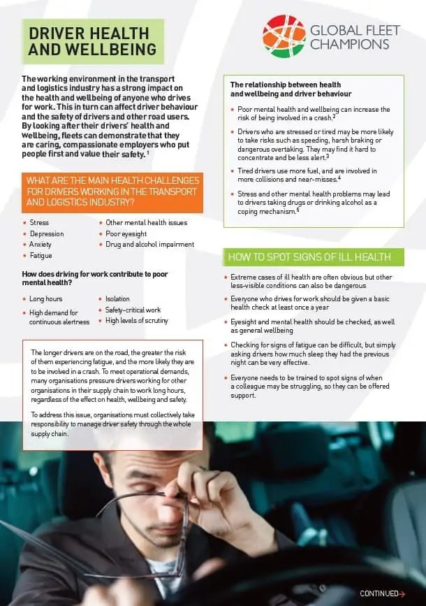 Factsheet Driver health and wellbeing Global Fleet Champions